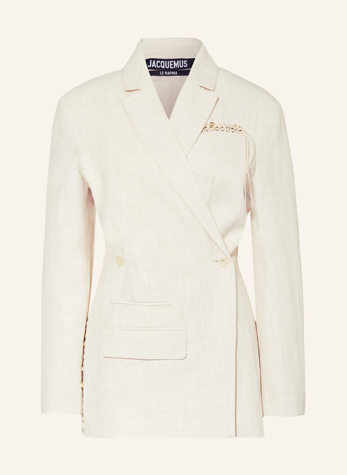 Jacquemus Blazer La Veste Tibau Brodee Mit Leinen weiss von JACQUEMUS