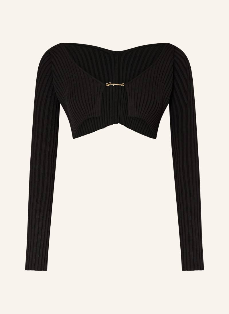 Jacquemus Cropped-Strickjacke La Maille Pralu schwarz von JACQUEMUS