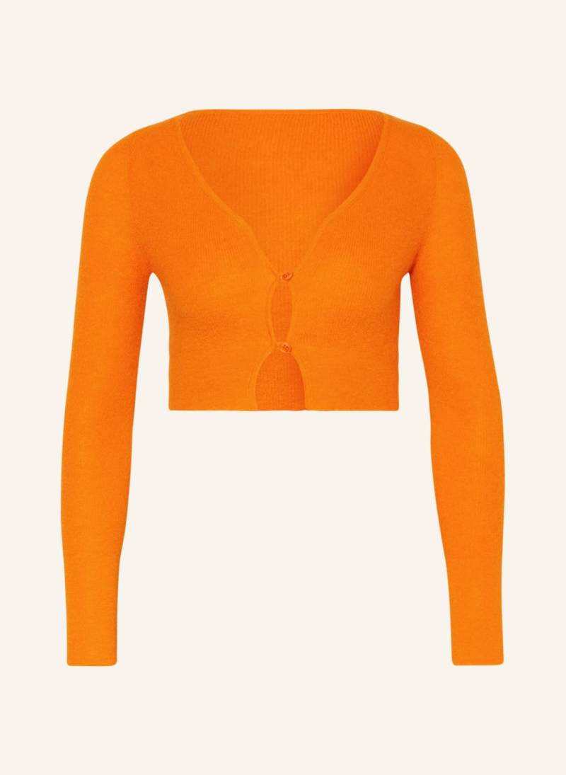 Jacquemus Cropped-Strickjacke Mit Mohair orange von JACQUEMUS