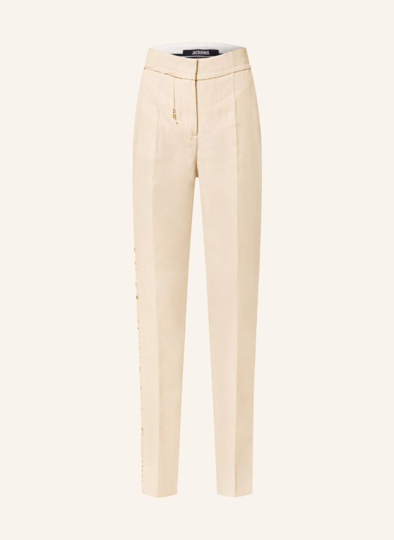 Jacquemus Hose Le Pantalon Tibau Brode Mit Leinen weiss von JACQUEMUS