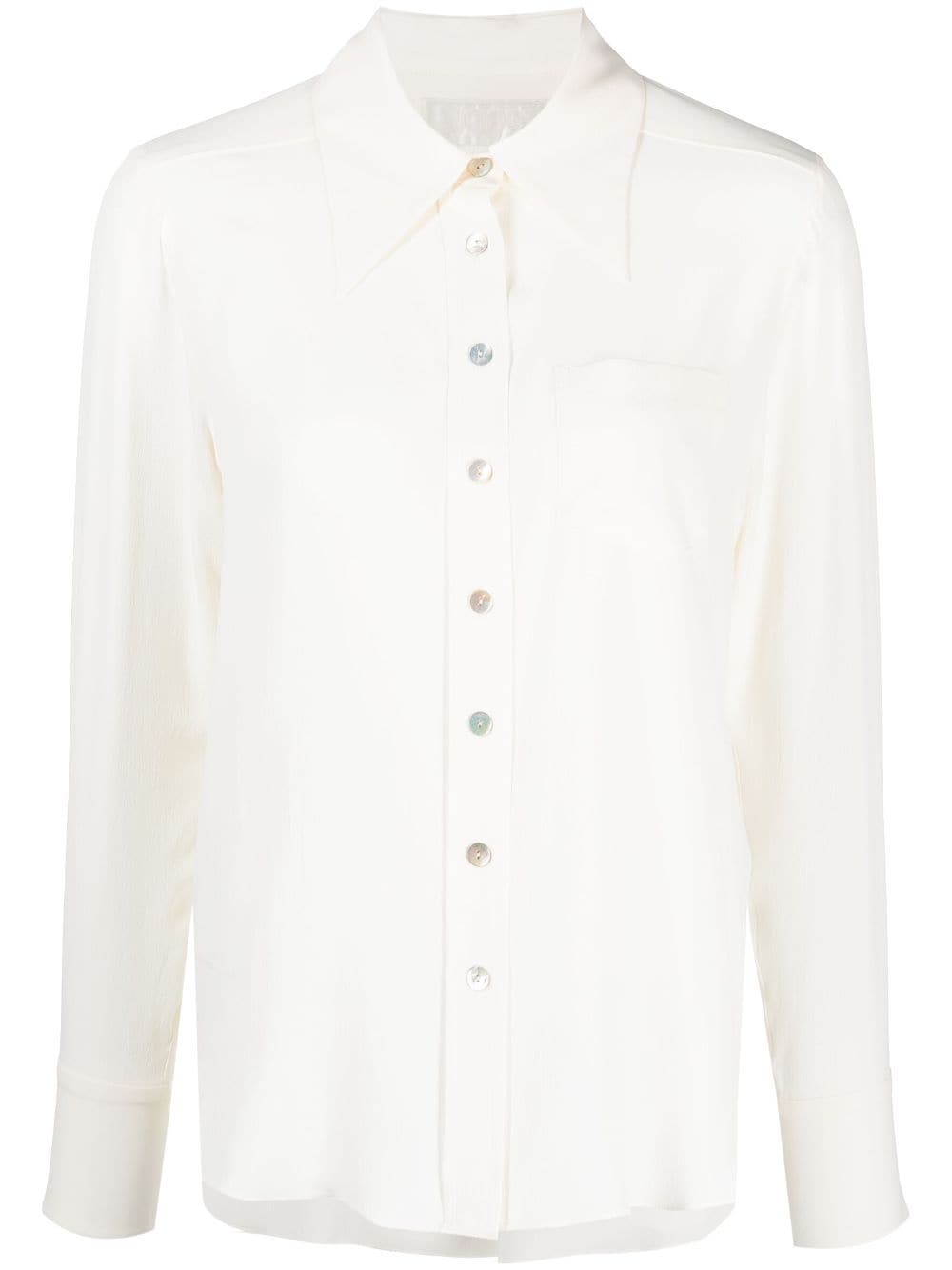 JANE Parker pointed-collar shirt - Neutrals von JANE