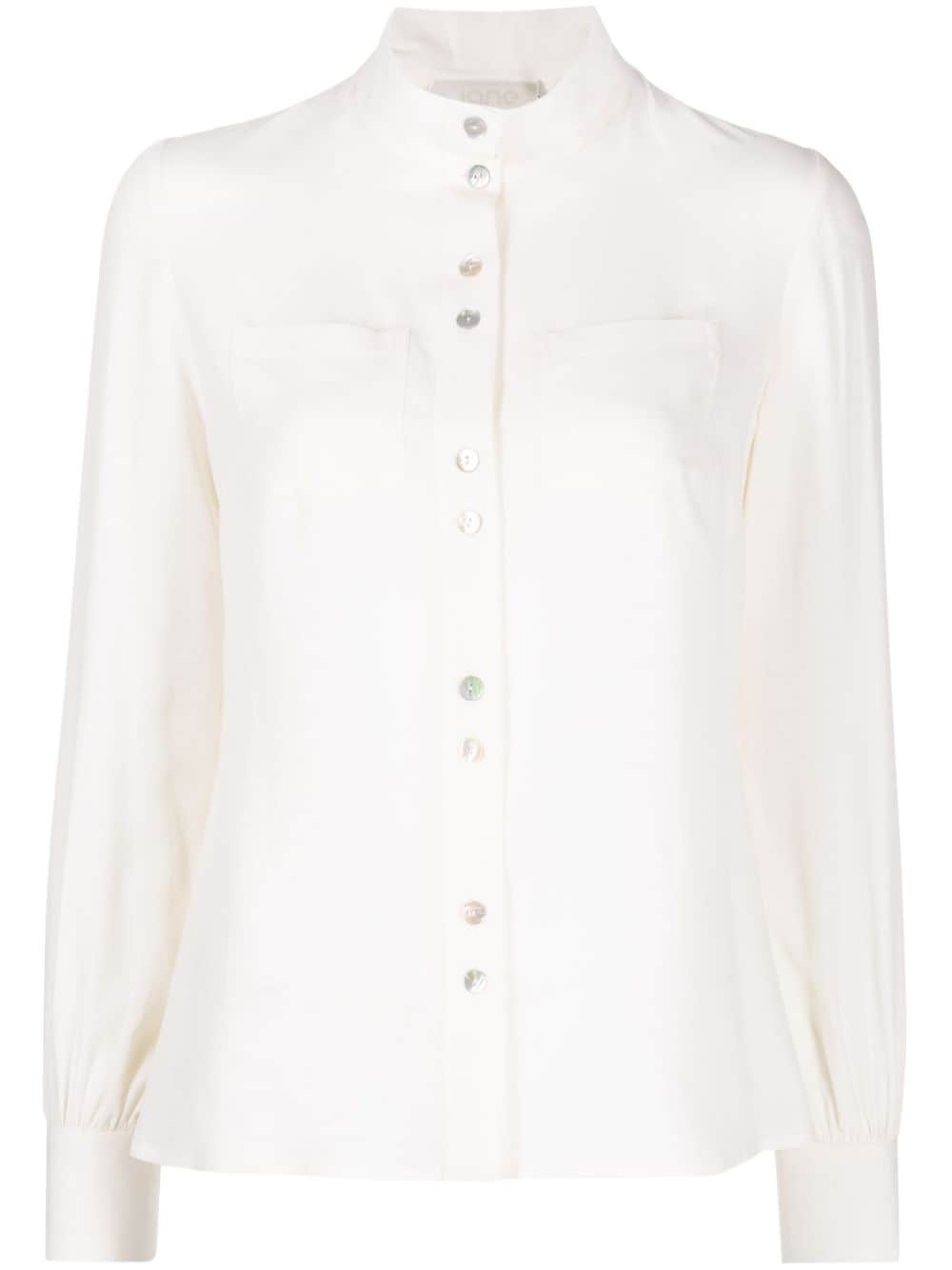 JANE Regent high neck blouse - White von JANE
