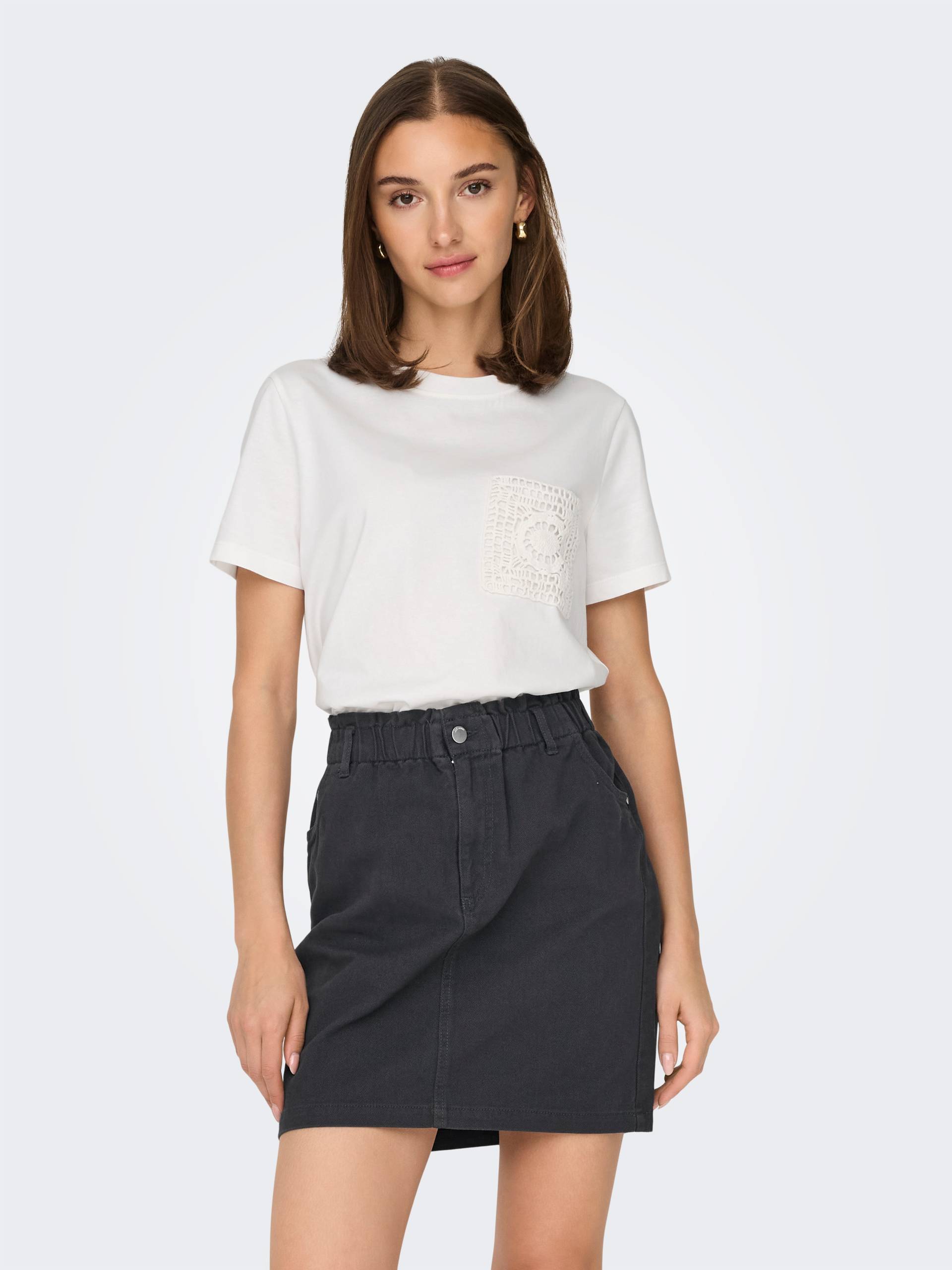JDY Kurzarmshirt »JDYSELMA S/S CROCHET POCKET TOP JRS NOOS« von JDY