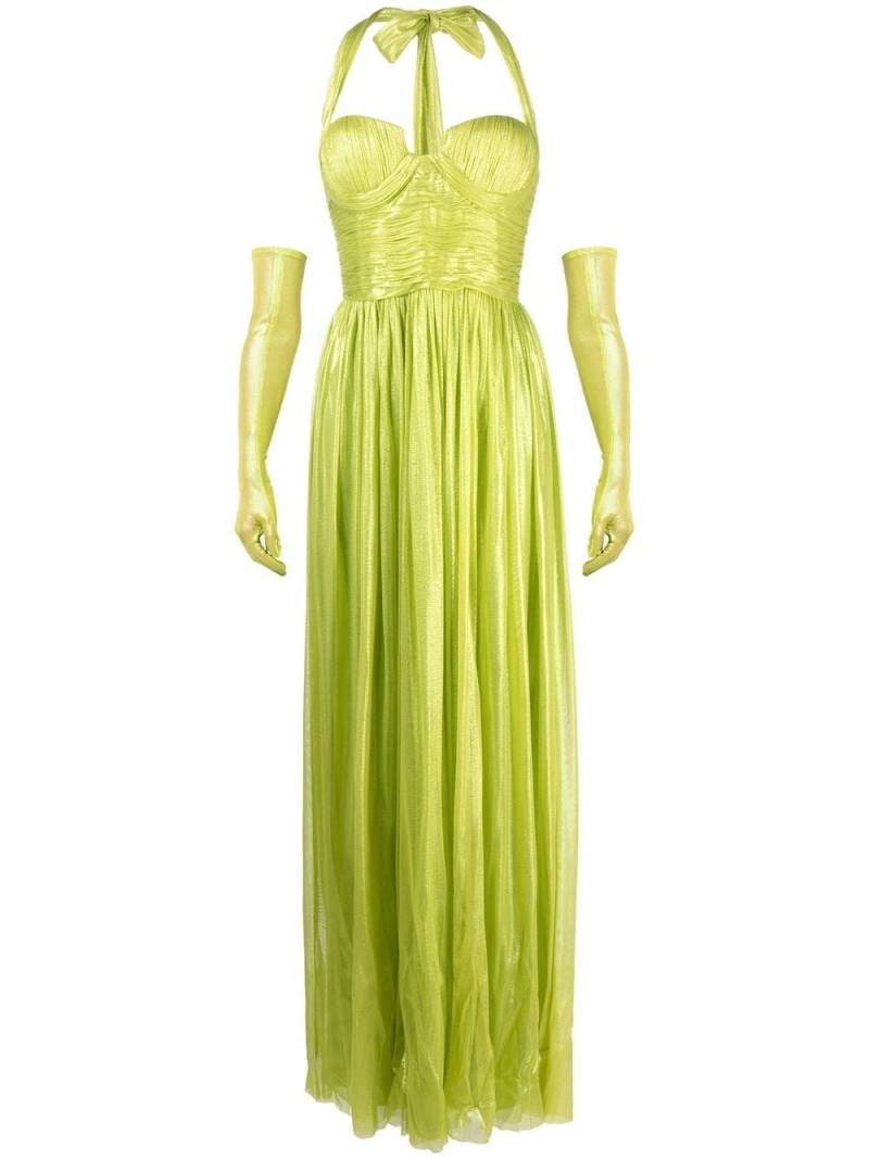 JEAN-LOUIS SABAJI ruched-detail halterneck maxi dress - Green von JEAN-LOUIS SABAJI