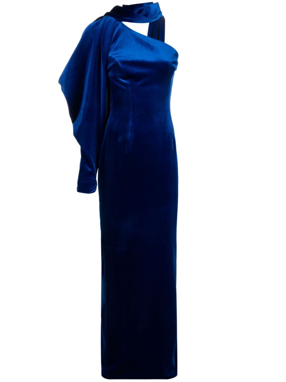 JEAN-LOUIS SABAJI satin-finish one-shoulder maxi dress - Blue von JEAN-LOUIS SABAJI