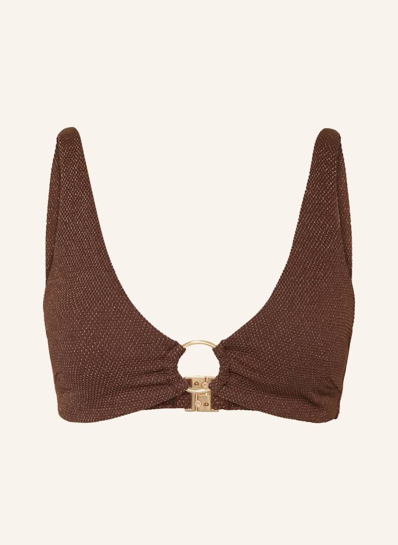 Jets Australia Bralette-Bikini-Top Tirari Mit Glitzergarn braun von JETS Australia