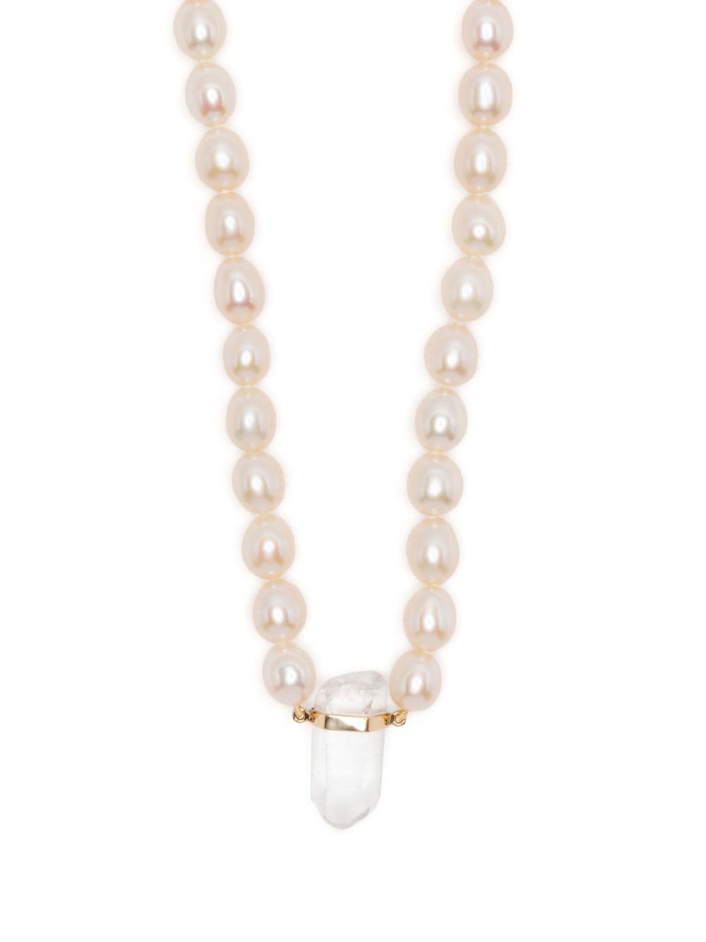 JIA JIA 14kt yellow gold ocean pearl crystal quartz charm necklace - White von JIA JIA