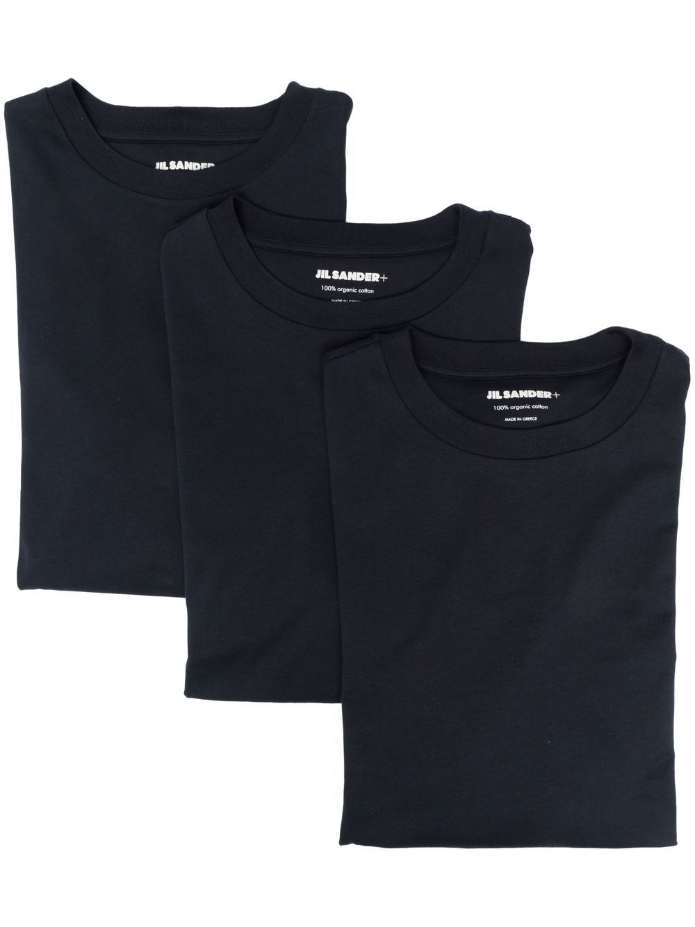 Jil Sander set of 3 logo-patch crew-neck T-shirts - Blue von Jil Sander