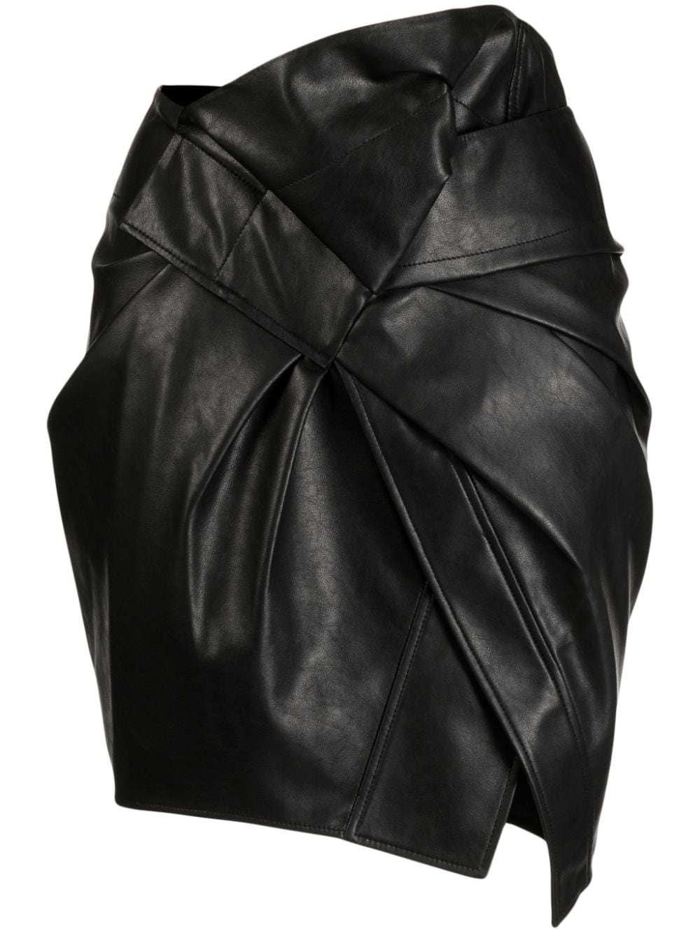 JNBY asymmetric faux-leather pleated miniskirt - Black von JNBY