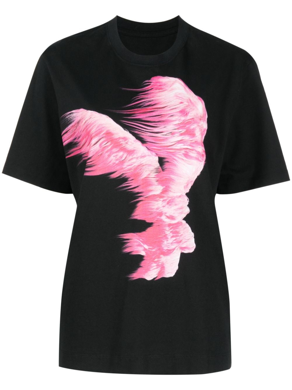 JNBY feather-print cotton T-shirt - Black von JNBY