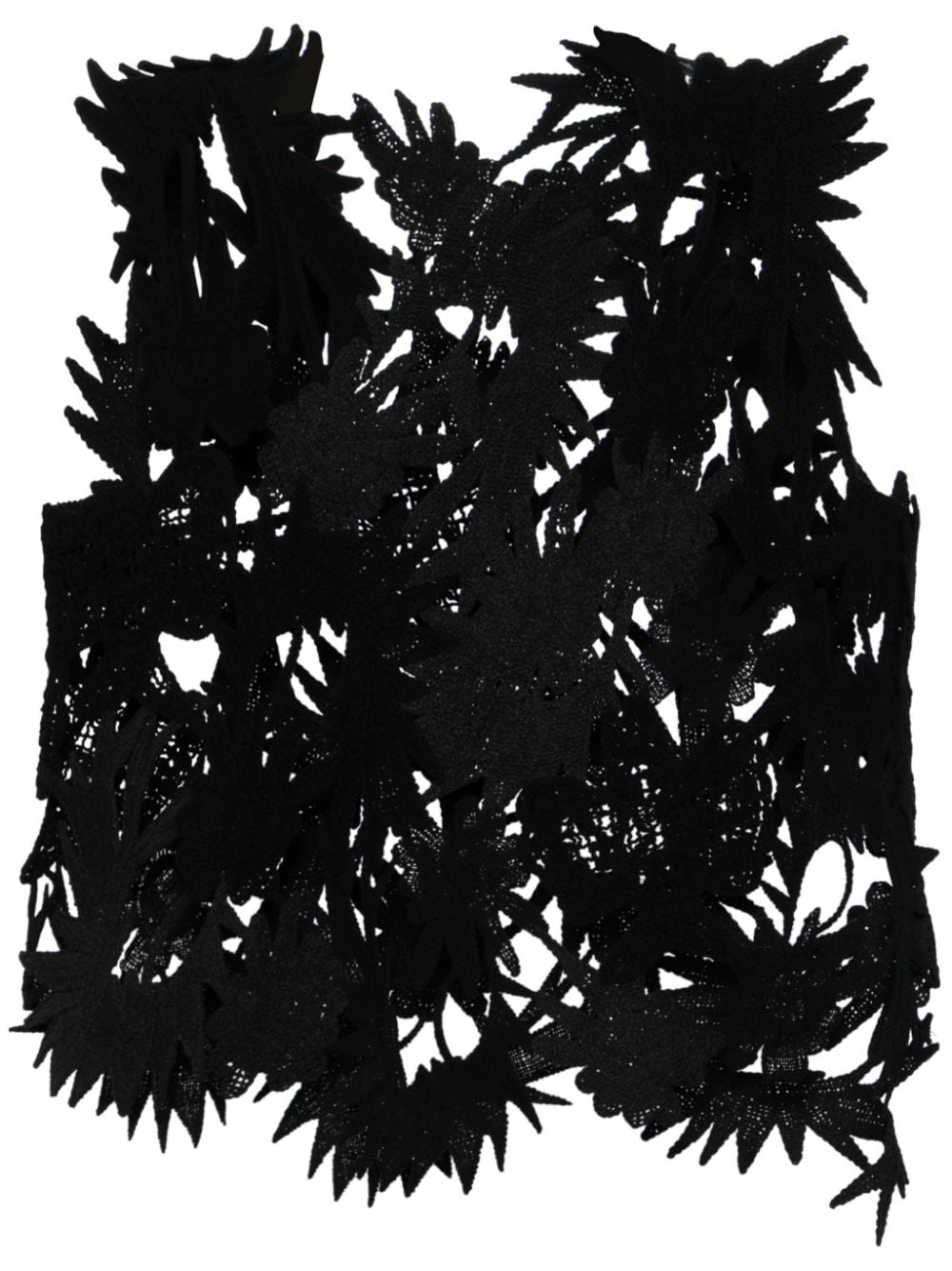 JNBY floral-appliqué cut-out top - Black von JNBY