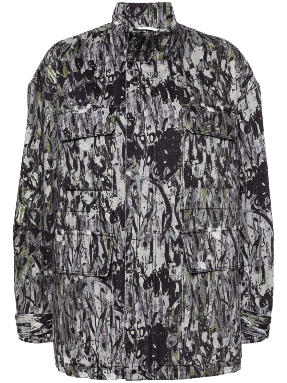 JNBY oversized floral-print jacket - Grey von JNBY