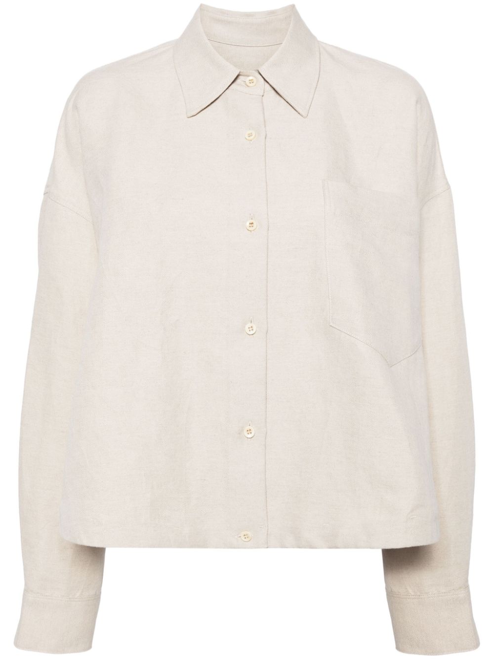 JNBY oversized linen-blend shirt - Neutrals von JNBY