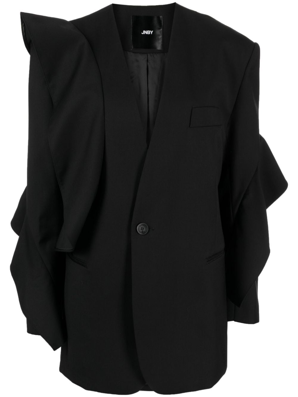 JNBY ruffle-trim collarless blazer - Black von JNBY