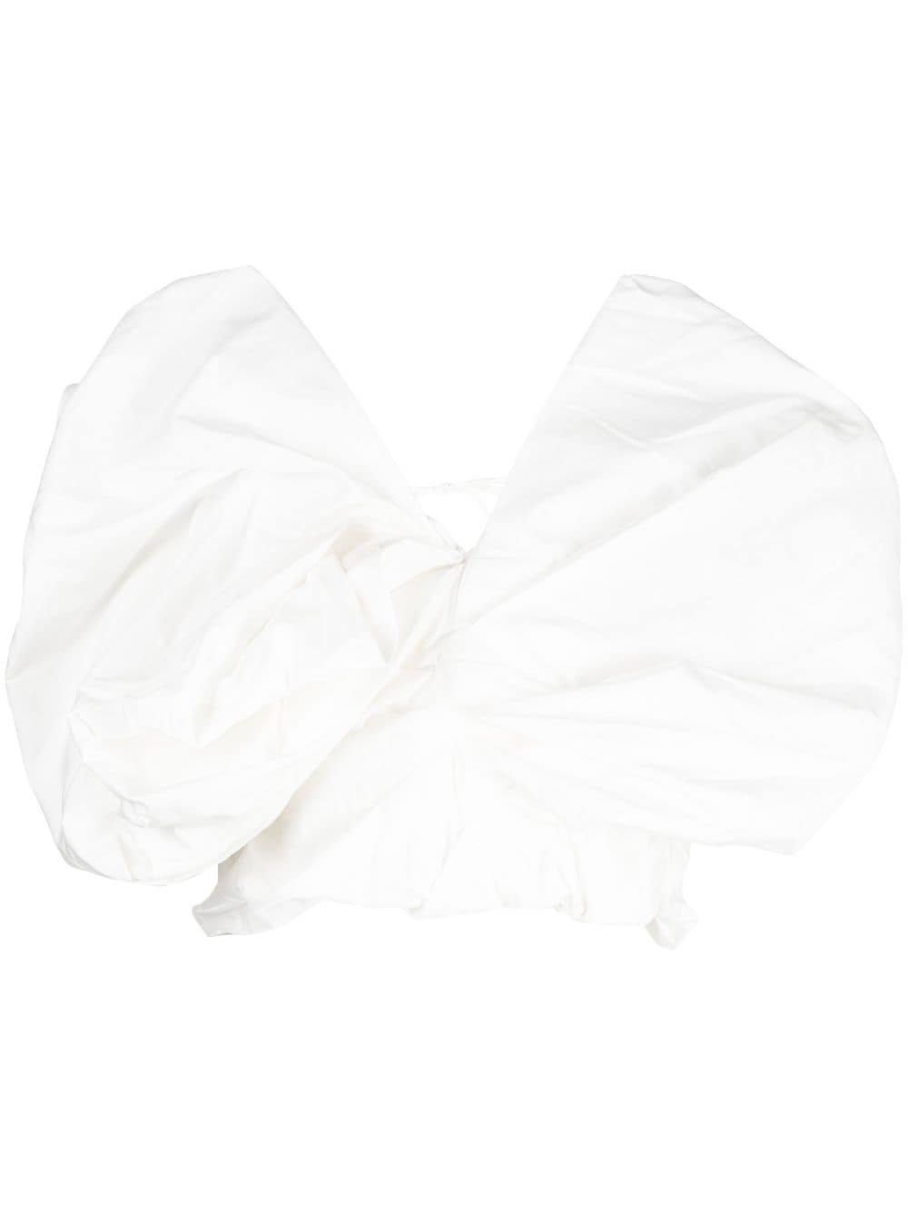 JNBY ruffled cotton cropped top - White von JNBY