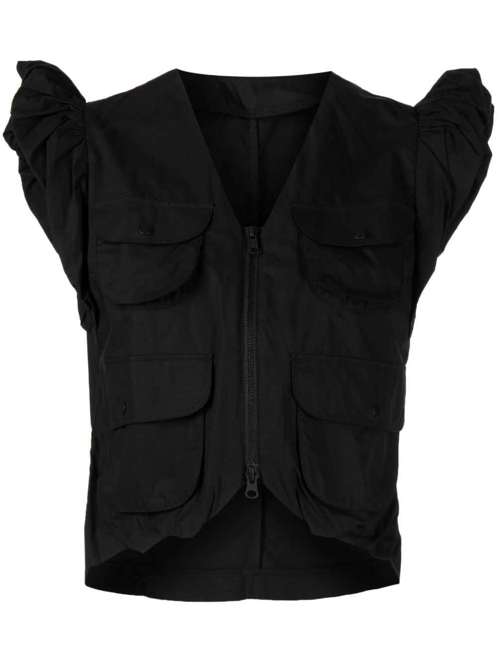 JNBY ruffled-sleeved top - Black von JNBY