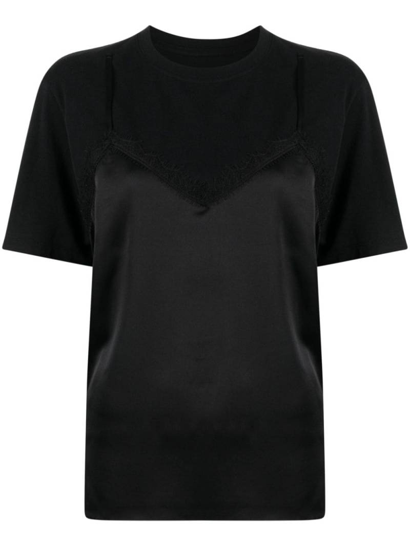 JNBY satin-panel layered T-shirt - Black von JNBY