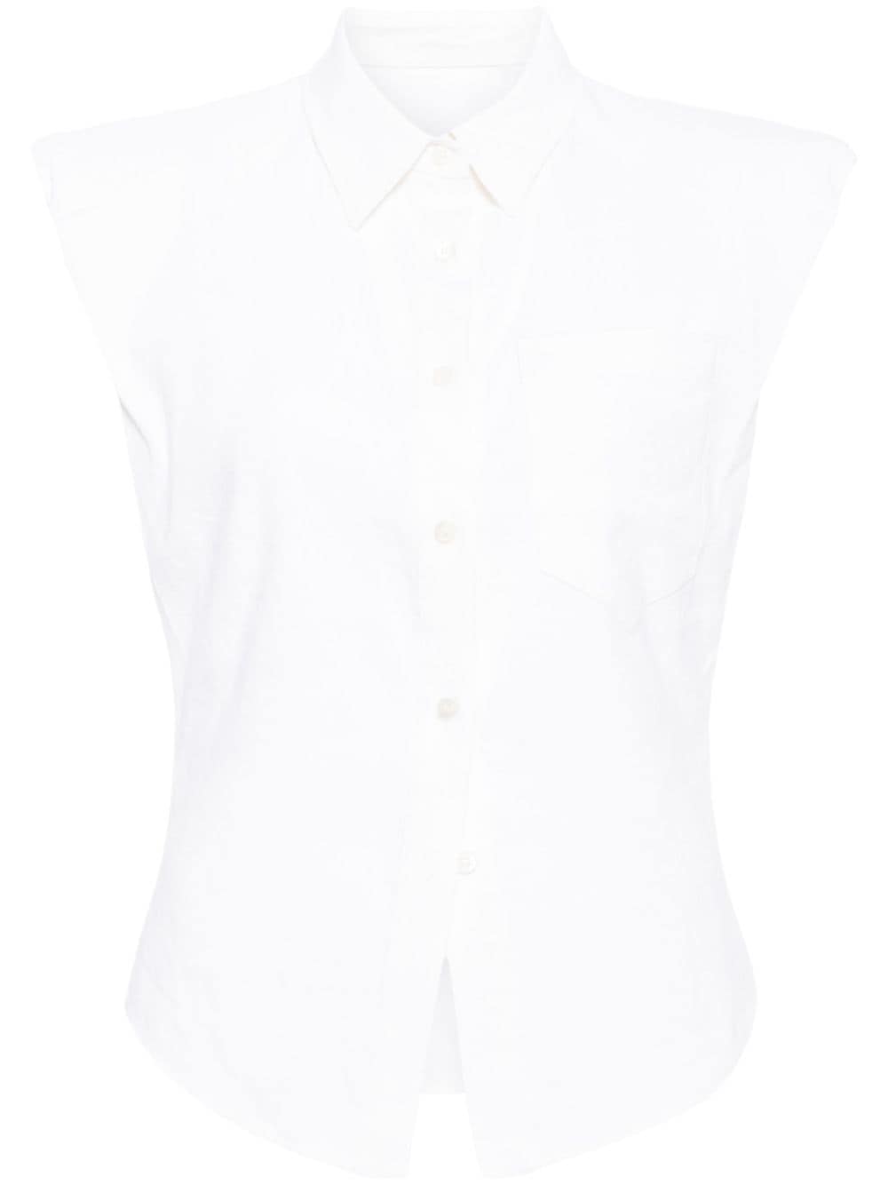 JNBY shoulder-pad linen shirt - White von JNBY