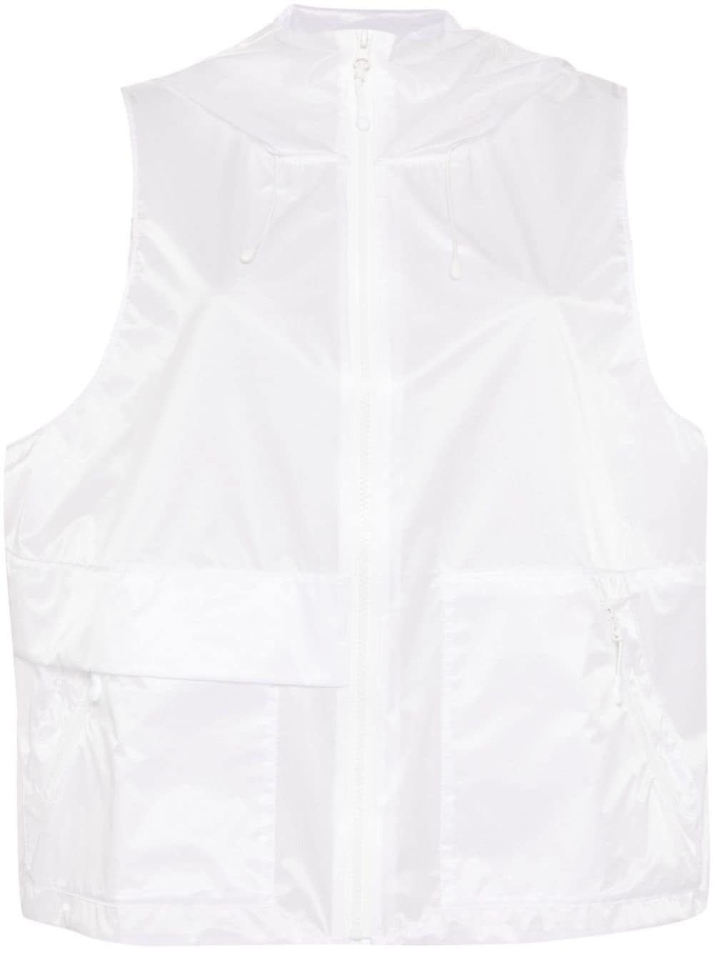 JNBY slouchy-hooded zip-up vest - White von JNBY