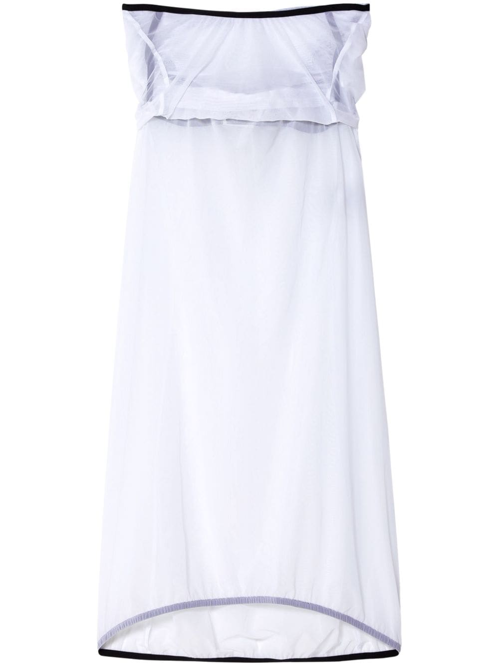 JOHANNA PARV ruched A-line mesh skirt - White von JOHANNA PARV