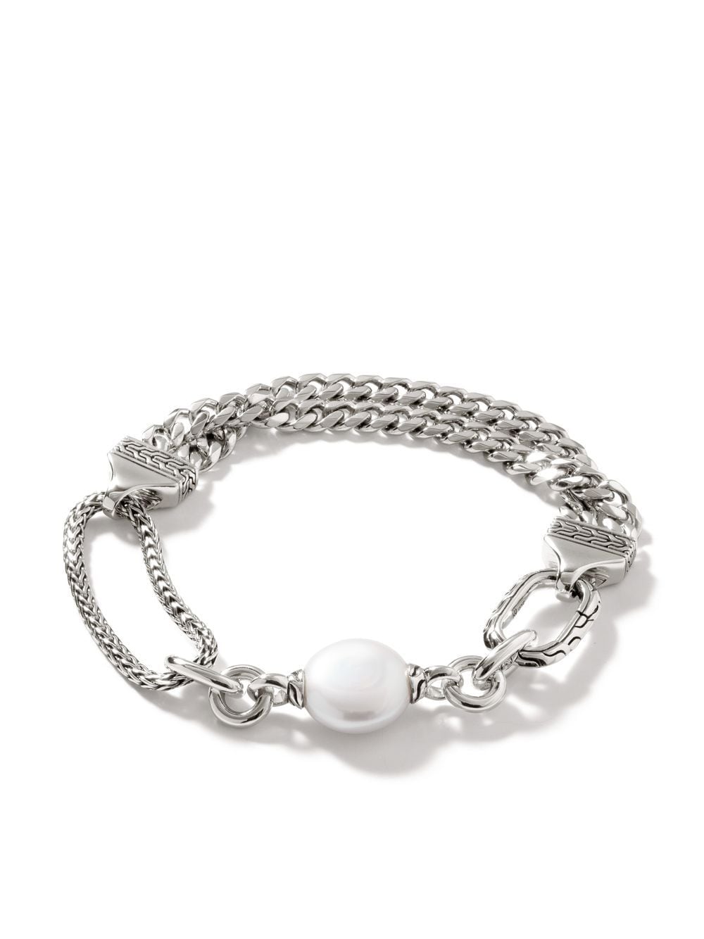 John Hardy Curb Chain Link freshwater pearl bracelet - Silver von John Hardy