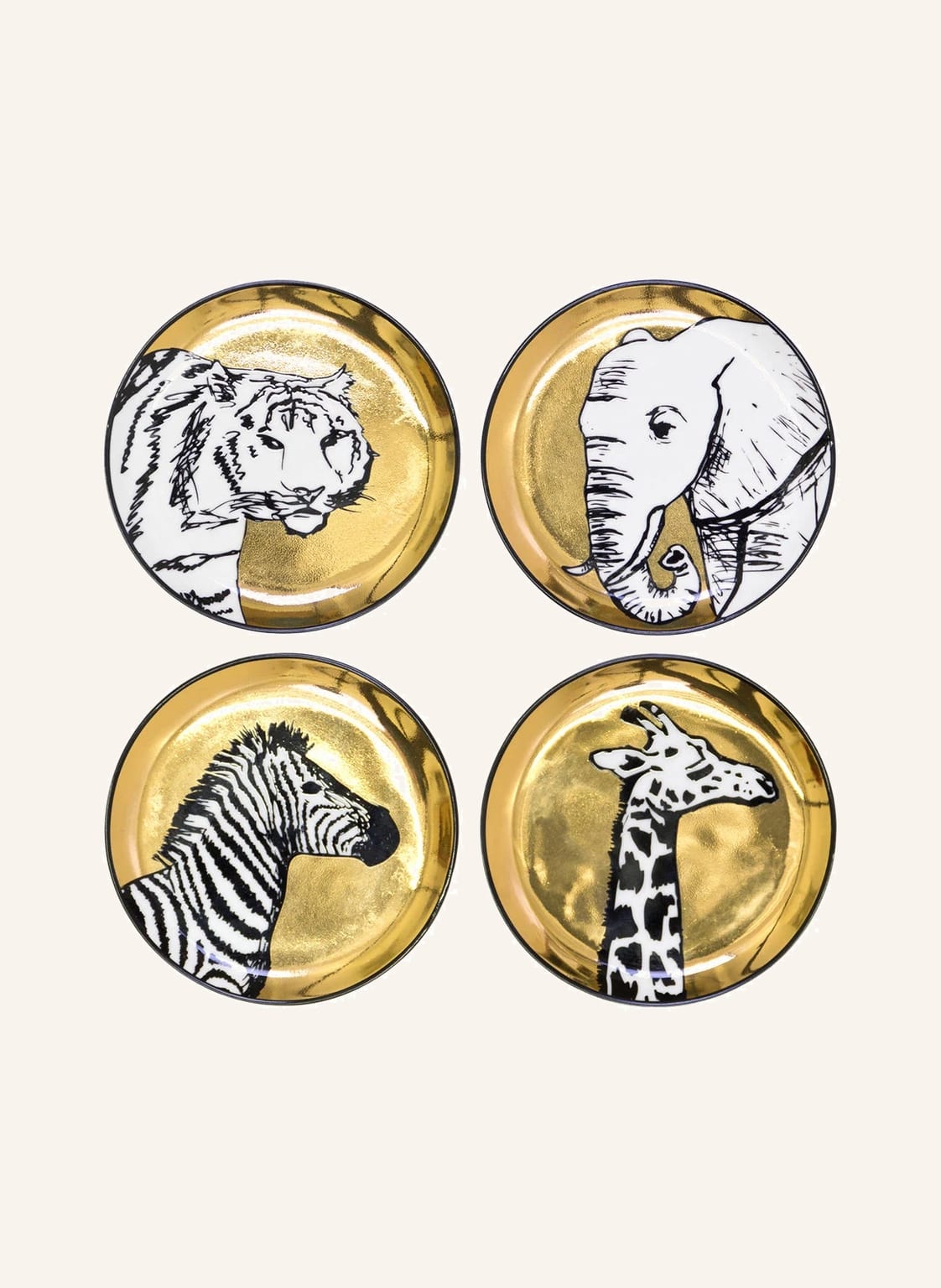 Jonathan Adler 4er-Set Untersetzer Animalia gold Jonathan Adler 4er-Set Untersetzer Animalia gold von JONATHAN ADLER