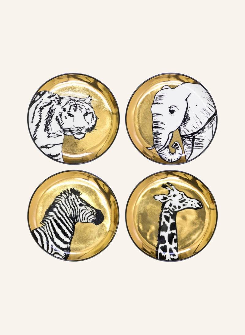 Jonathan Adler 4er-Set Untersetzer Animalia gold von JONATHAN ADLER