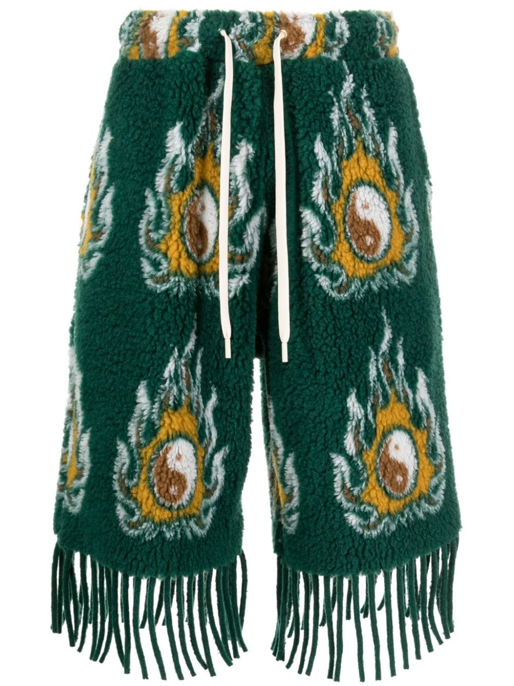 JORDANLUCA Cosmo patterned-jacquard drawstring shorts - Green von JORDANLUCA