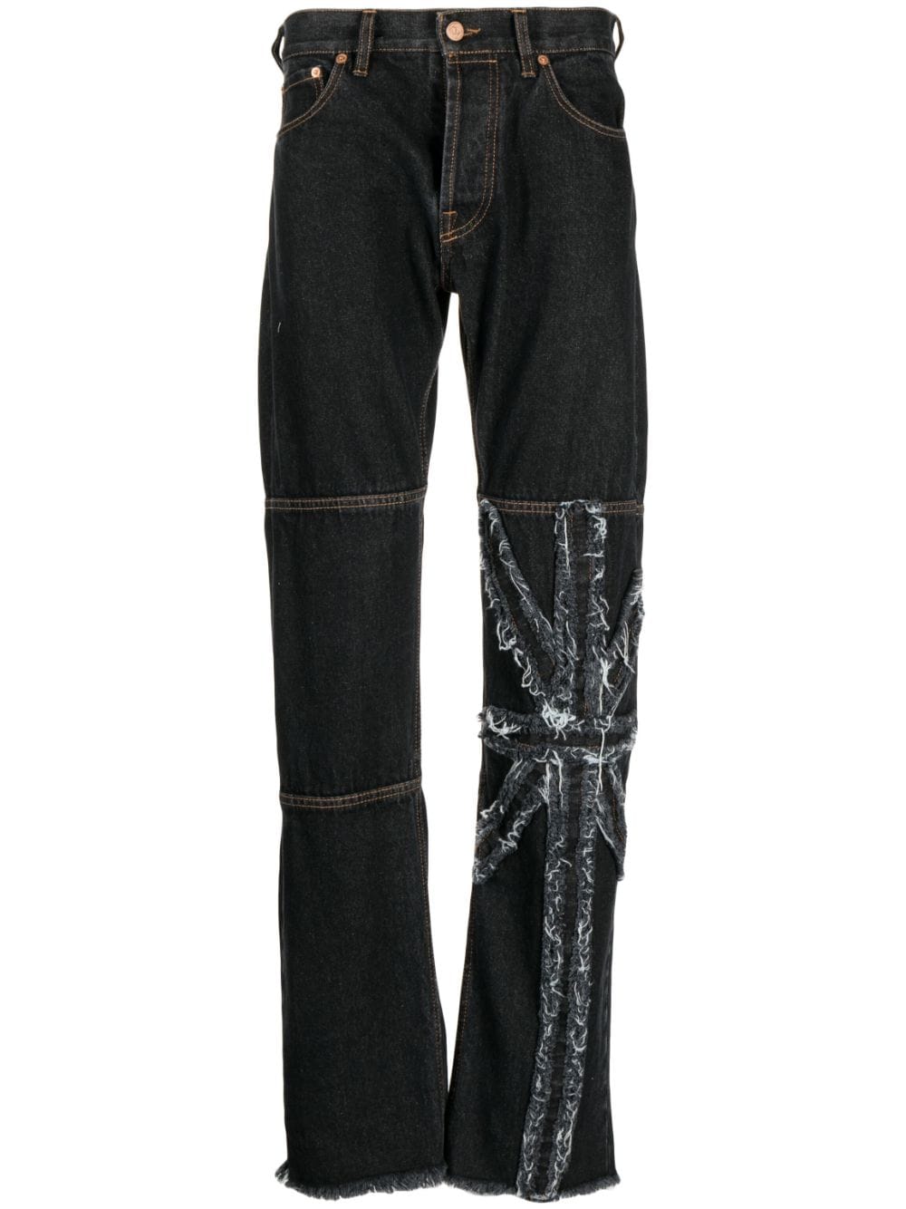 JORDANLUCA distressed-effect patchwork jeans - Blue von JORDANLUCA