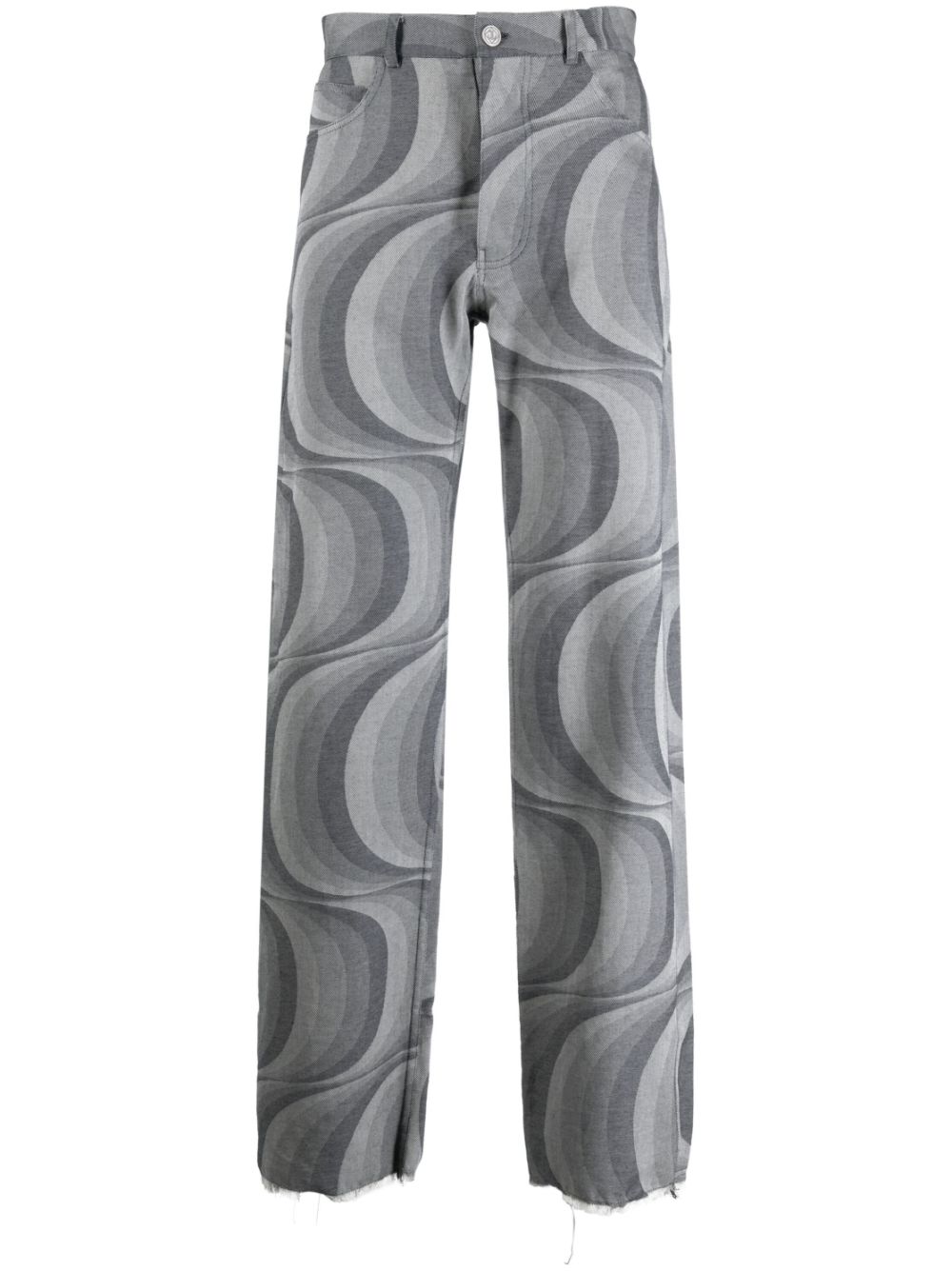 JORDANLUCA geometric-pattern faded trousers - Blue von JORDANLUCA