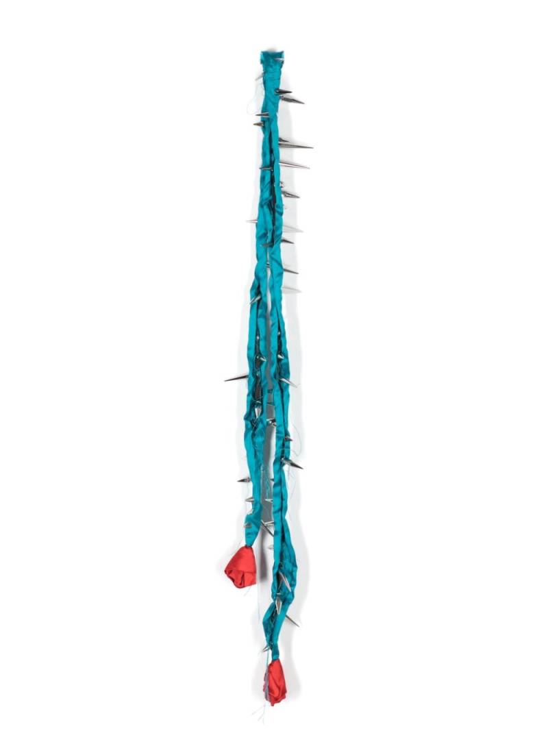 JORDANLUCA spike rose silk scarf - Blue von JORDANLUCA