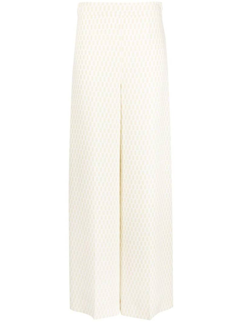 JOSEPH Alane geometric-print high-waisted trousers - White von JOSEPH