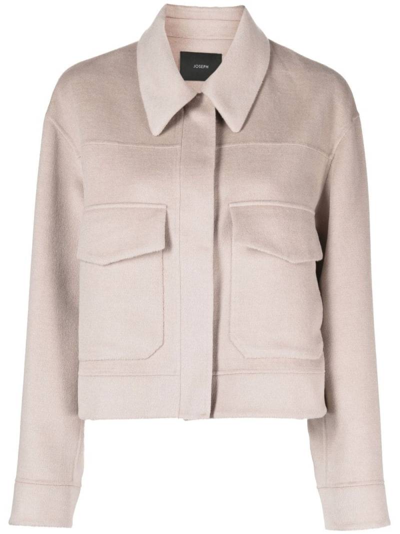 JOSEPH cropped wool-silk shirt jacket - Brown von JOSEPH