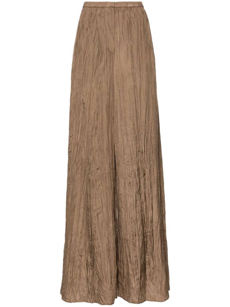 JOSEPH plissé silk palazzo trousers - Brown von JOSEPH