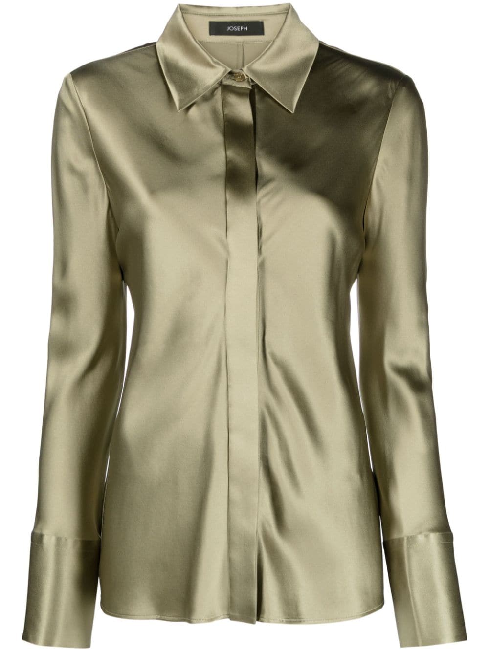 JOSEPH pointed-collar silk satin shirt - Green von JOSEPH