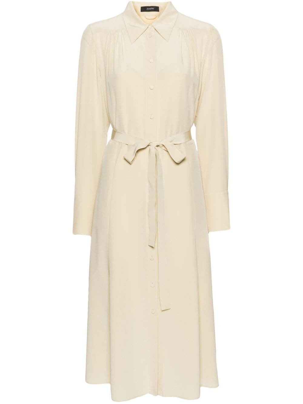 JOSEPH ruched belted silk shirtdress - Yellow von JOSEPH