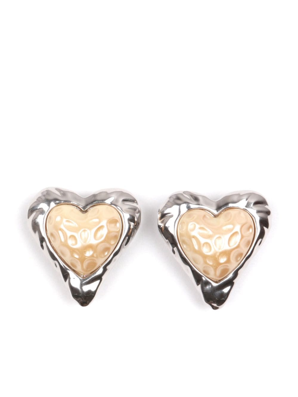 JULIETTA Heart clip-on stud earrings - Silver von JULIETTA