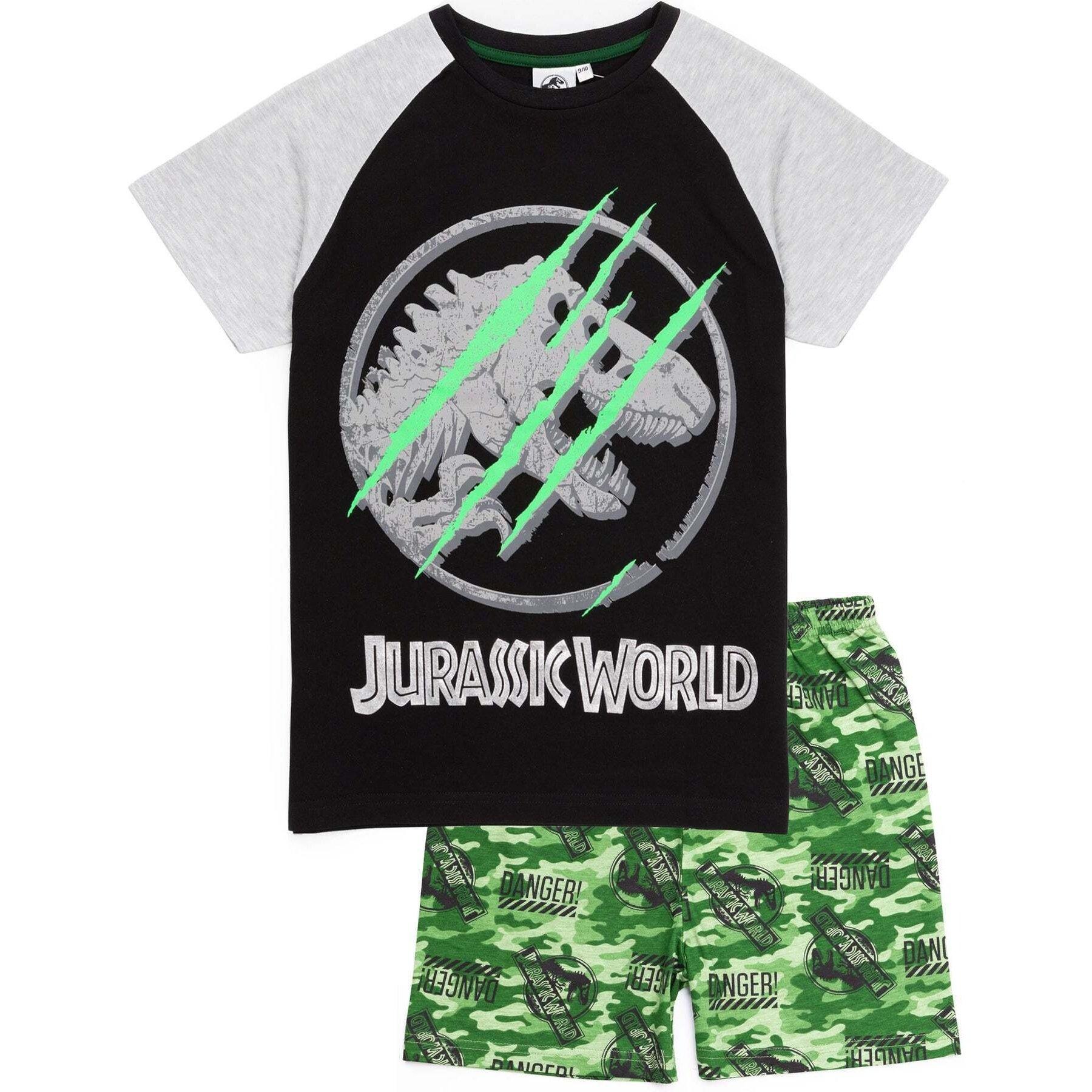 Schlafanzug Mit Shorts Jungen Schwarz 116 von JURASSIC WORLD