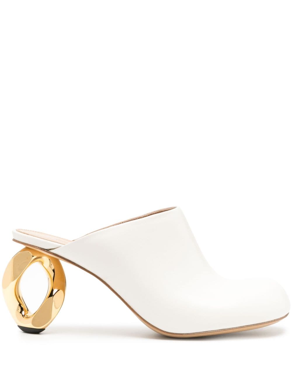 JW Anderson 75mm chain-heel leather mules - White von JW Anderson