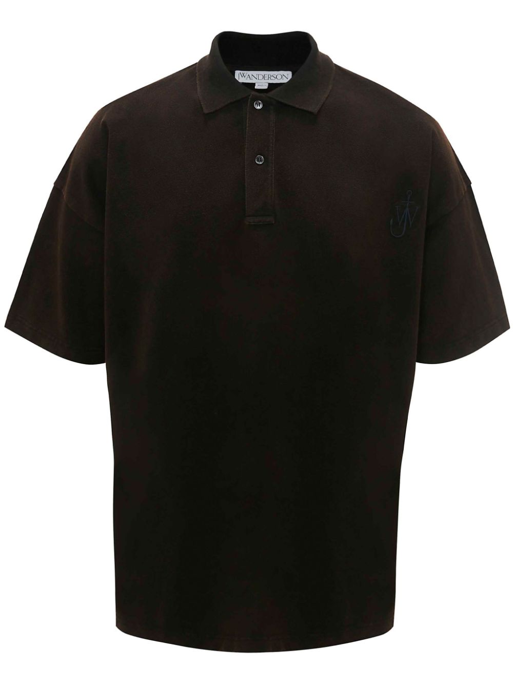 JW Anderson Anchor-embroidered cotton polo shirt - Brown von JW Anderson