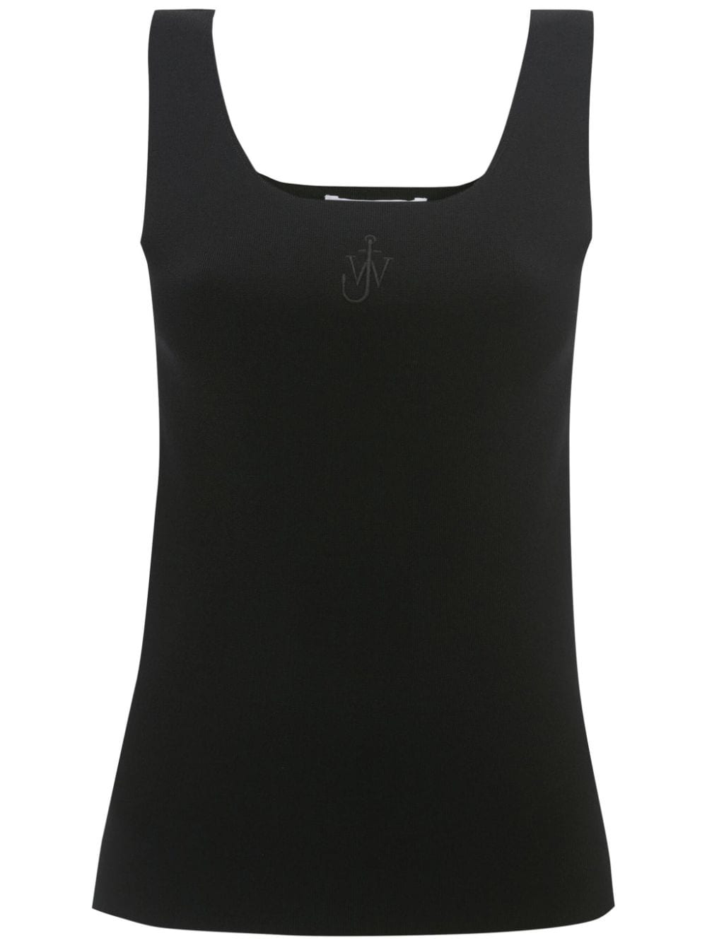 JW Anderson Anchor-embroidered square-neck tank top - Black von JW Anderson