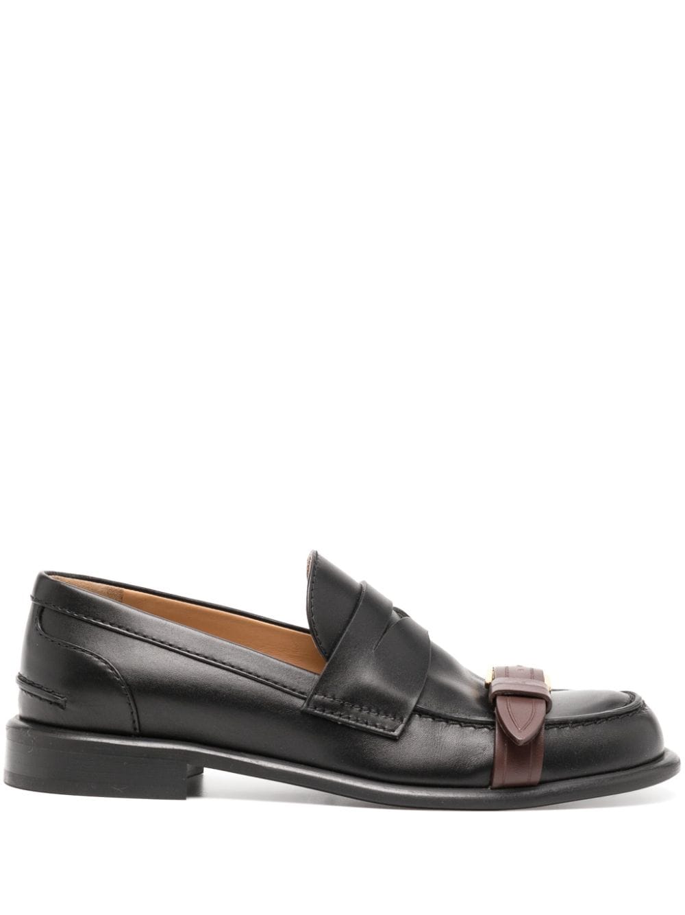 JW Anderson Animated buckle-detail leather loafers - Black von JW Anderson
