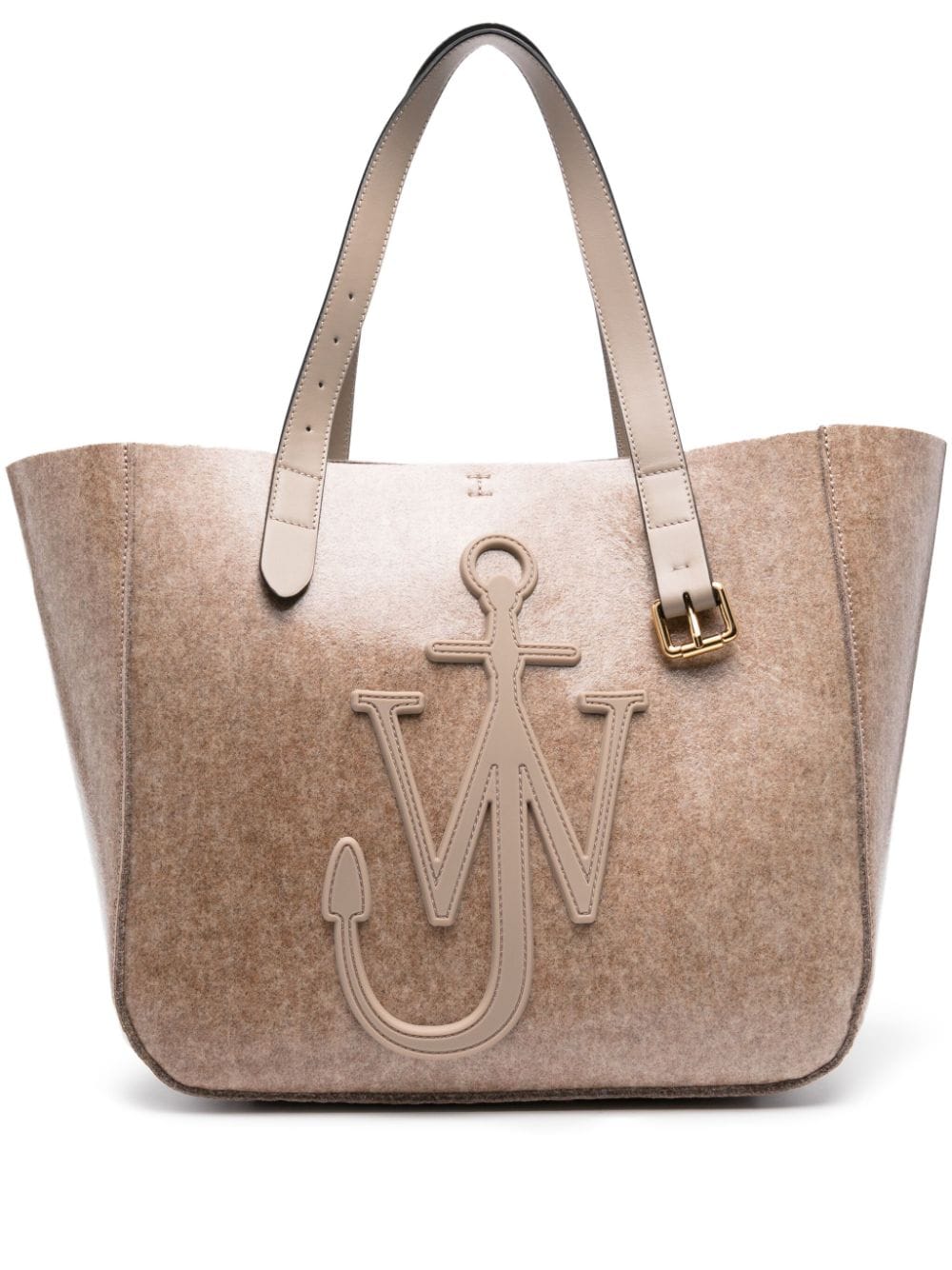 JW Anderson Belt Anchor-embroidered tote bag - Neutrals von JW Anderson