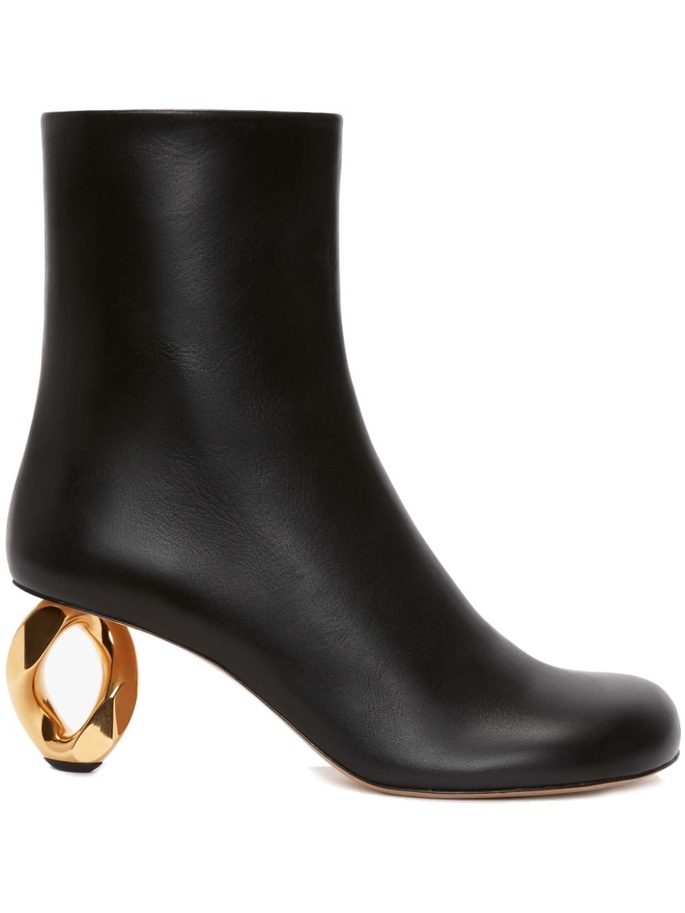JW Anderson Chain-heel leather ankle boots - Black von JW Anderson