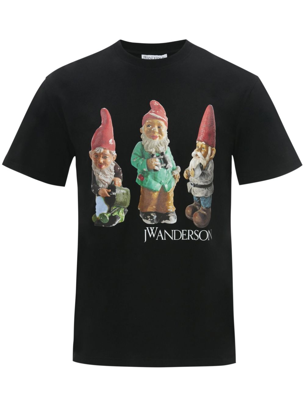 JW Anderson Gnome Trio-print cotton T-shirt - Black von JW Anderson