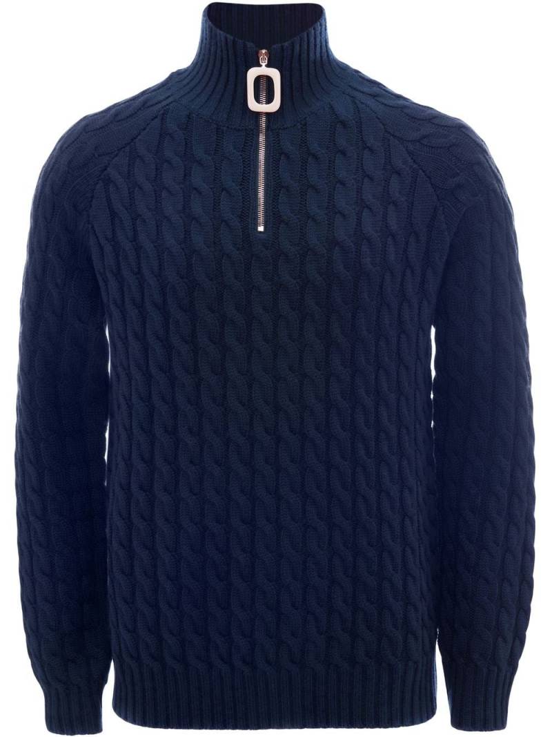 JW Anderson Henley cable-knit jumper - Blue von JW Anderson