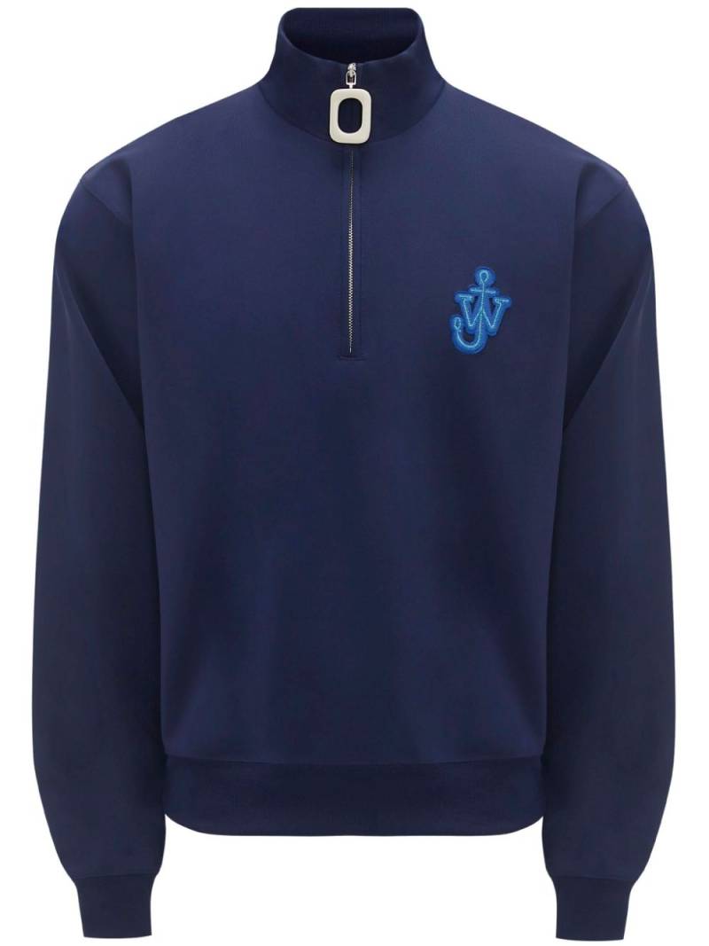 JW Anderson JW logo-appliqué sweatshirt - Blue von JW Anderson