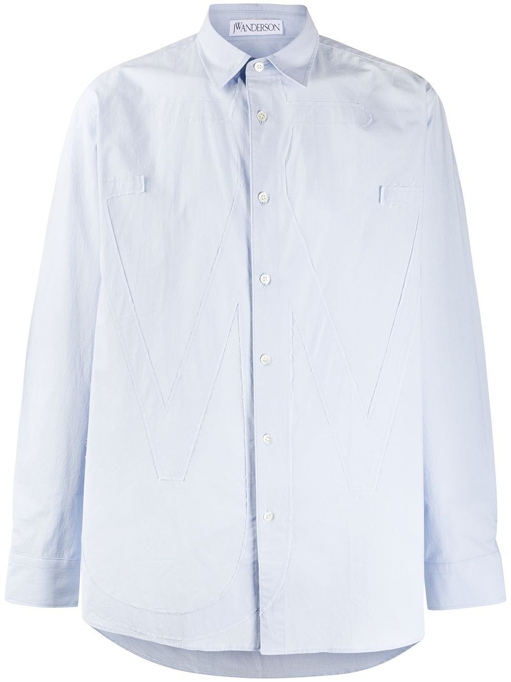 JW Anderson tonal applique buttoned shirt - Blue von JW Anderson