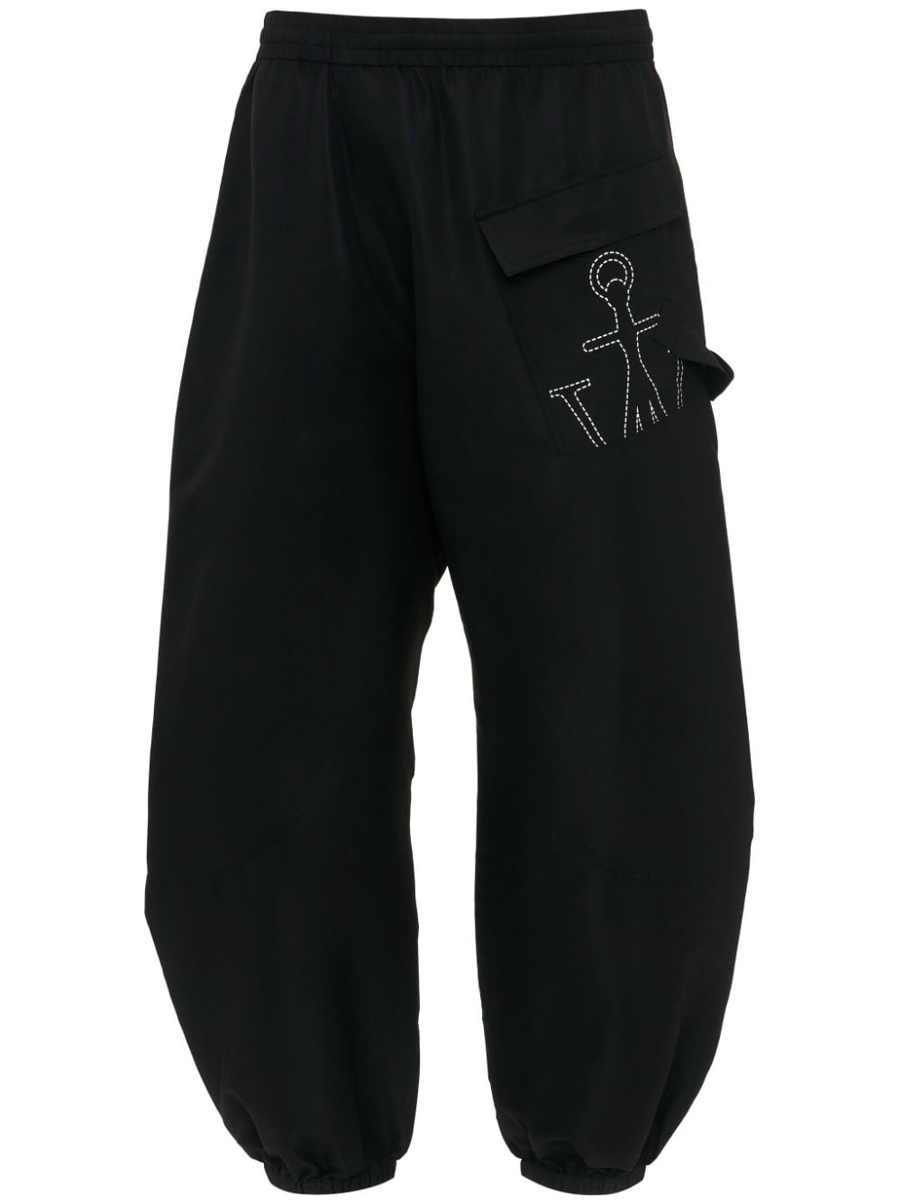 JW Anderson Twisted anchor-print track pants - Black von JW Anderson