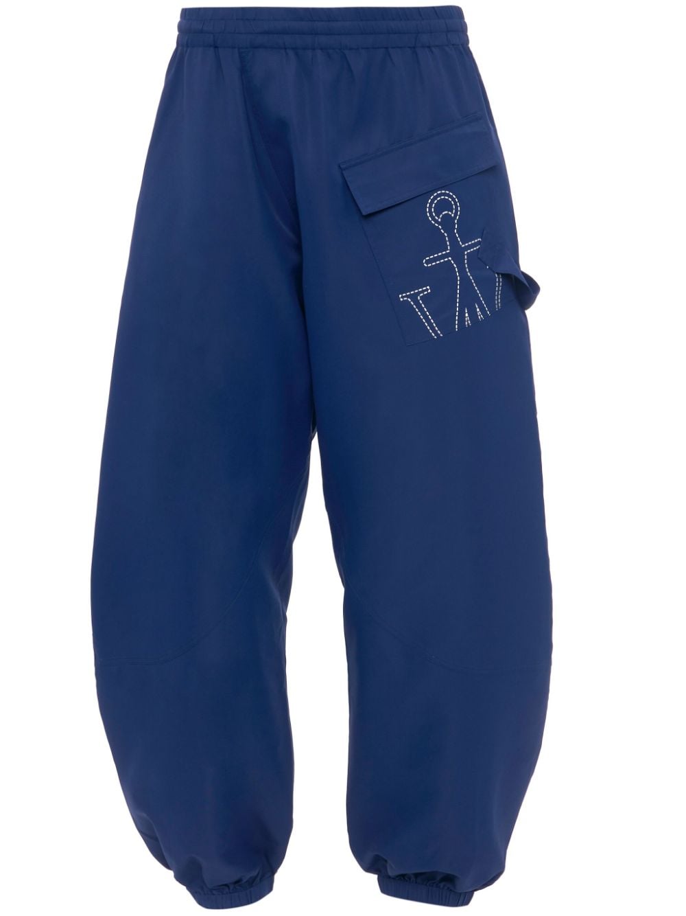 JW Anderson Twisted logo-print track pants - Blue von JW Anderson